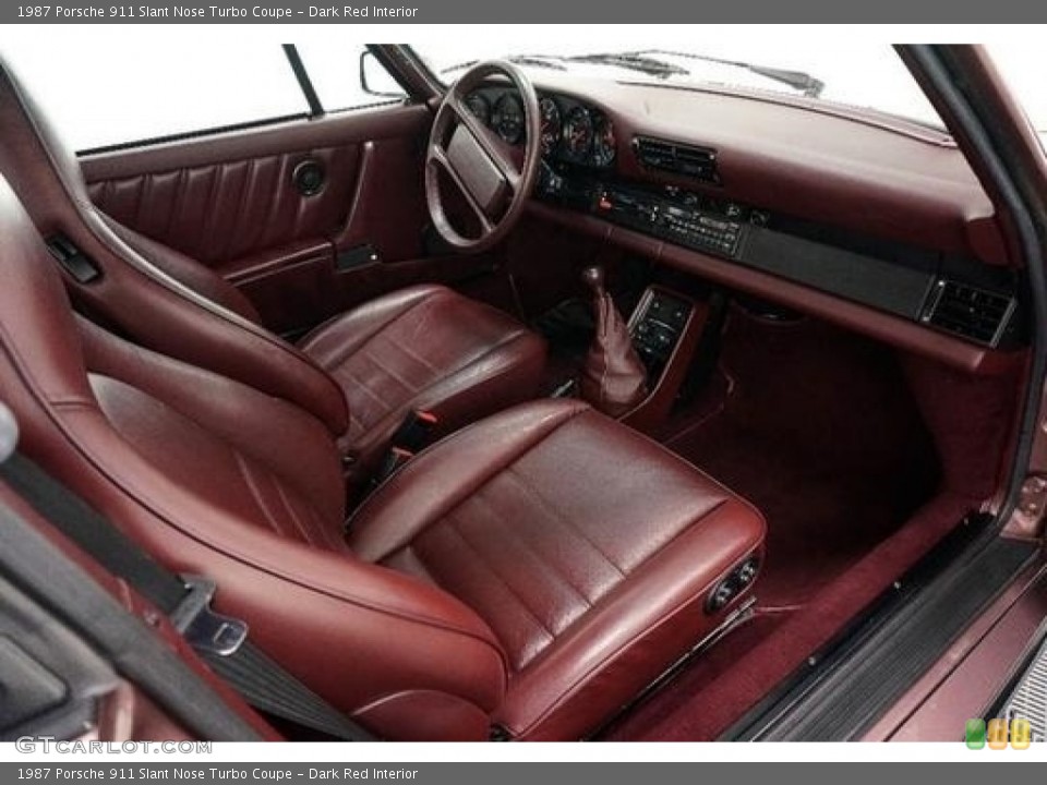 Dark Red Interior Photo for the 1987 Porsche 911 Slant Nose Turbo Coupe #118124487