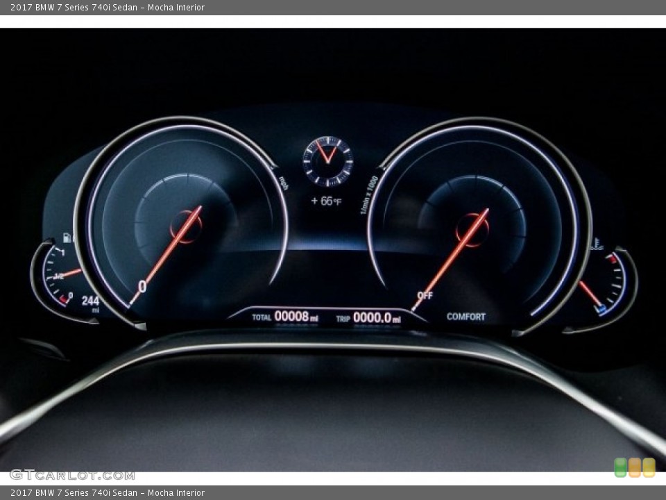 Mocha Interior Gauges for the 2017 BMW 7 Series 740i Sedan #118127519