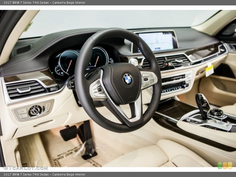 Canberra Beige Interior Dashboard for the 2017 BMW 7 Series 740i Sedan #118127753