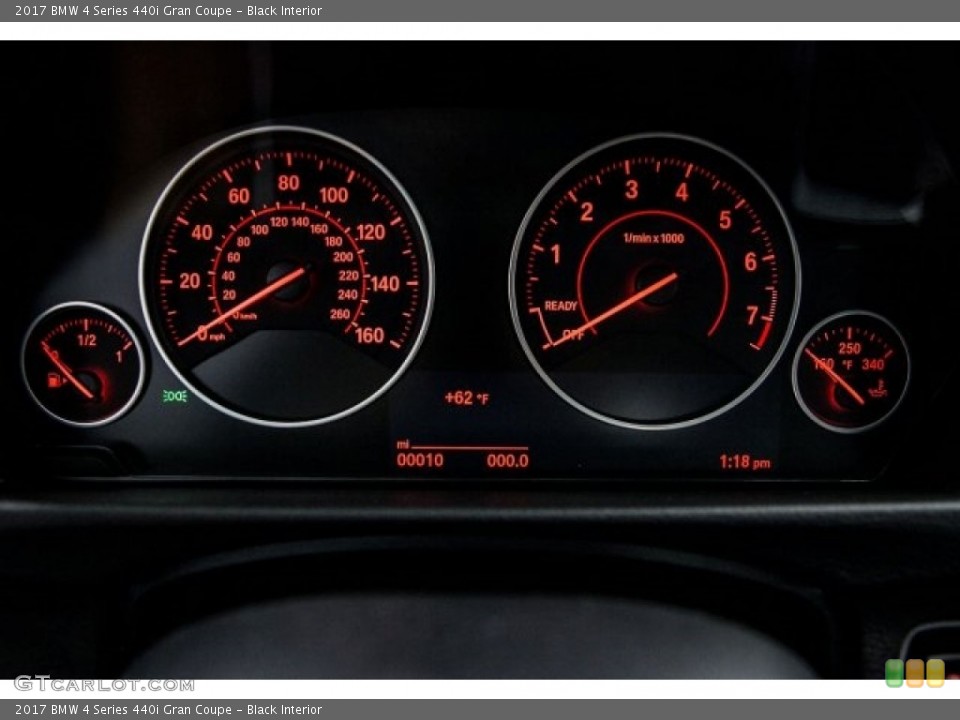 Black Interior Gauges for the 2017 BMW 4 Series 440i Gran Coupe #118128023