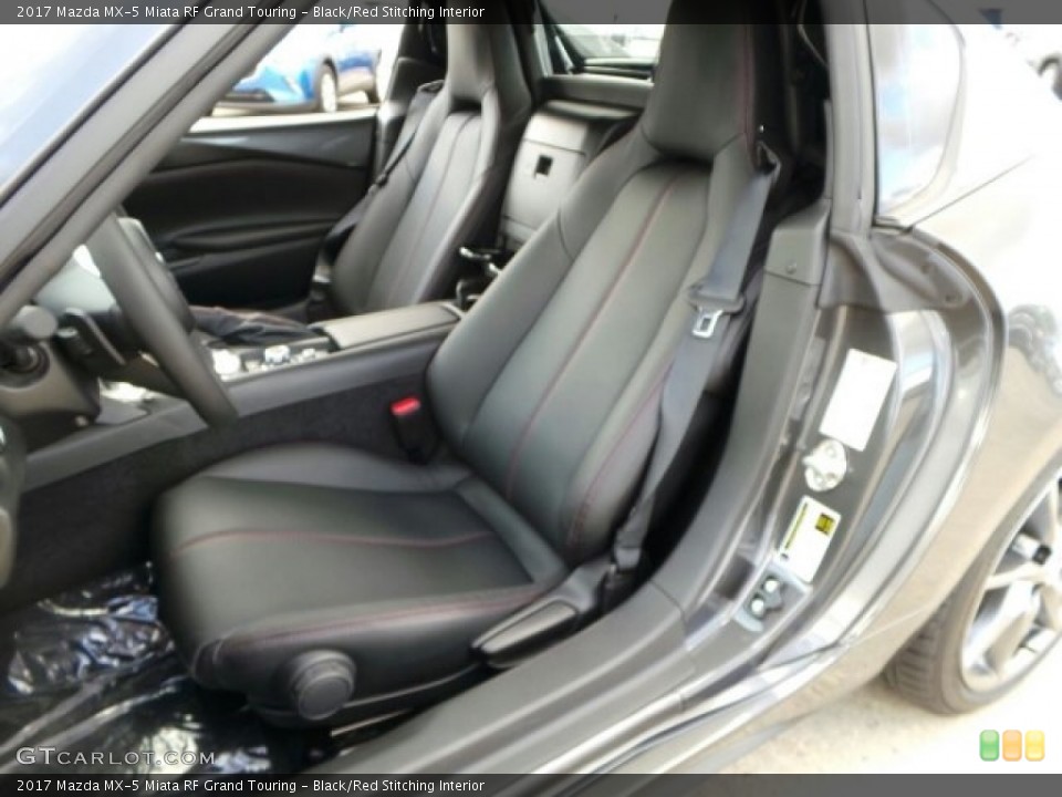 Black/Red Stitching Interior Front Seat for the 2017 Mazda MX-5 Miata RF Grand Touring #118132406