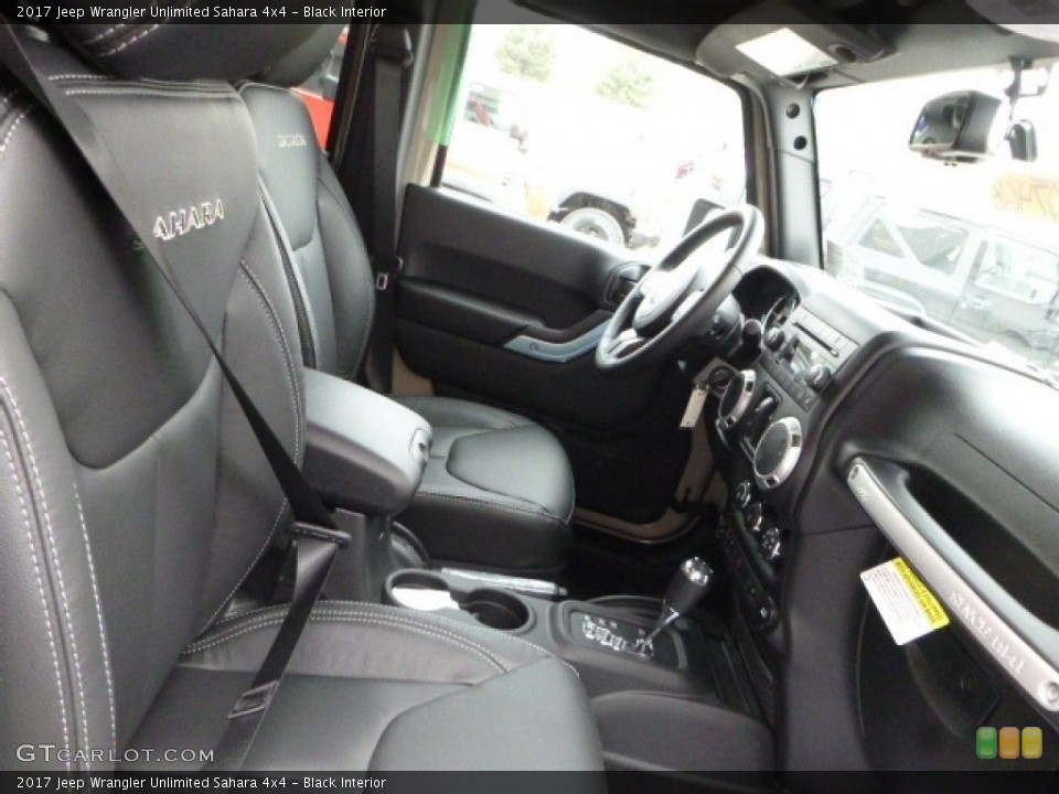 Black Interior Front Seat for the 2017 Jeep Wrangler Unlimited Sahara 4x4 #118138440