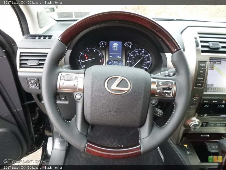Black Interior Steering Wheel for the 2017 Lexus GX 460 Luxury #118141038
