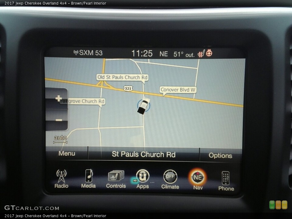 Brown/Pearl Interior Navigation for the 2017 Jeep Cherokee Overland 4x4 #118156290