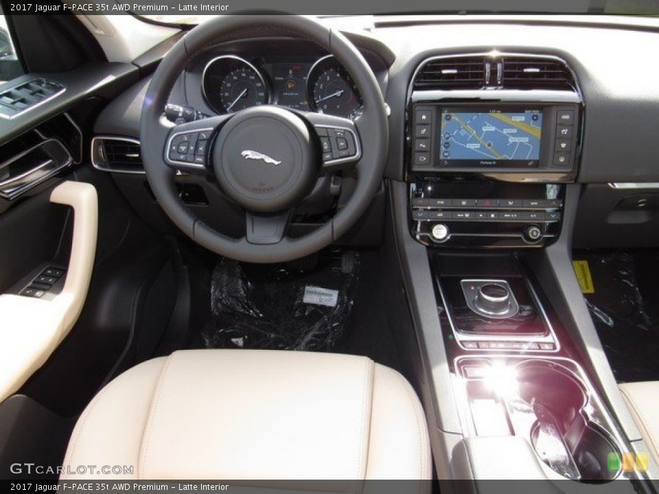 Latte Interior Dashboard for the 2017 Jaguar F-PACE 35t AWD Premium #118163556