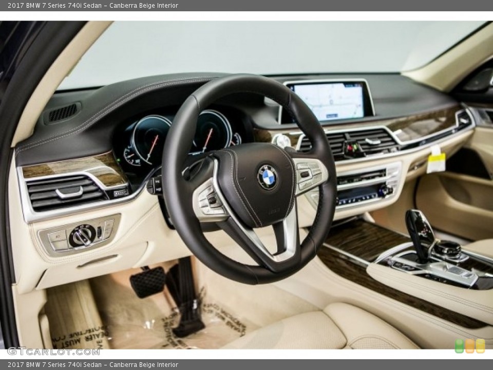 Canberra Beige Interior Dashboard for the 2017 BMW 7 Series 740i Sedan #118165134