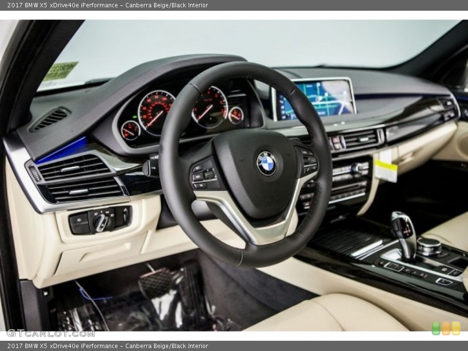 Canberra Beige/Black Interior Photo for the 2017 BMW X5 xDrive40e iPerformance #118166643