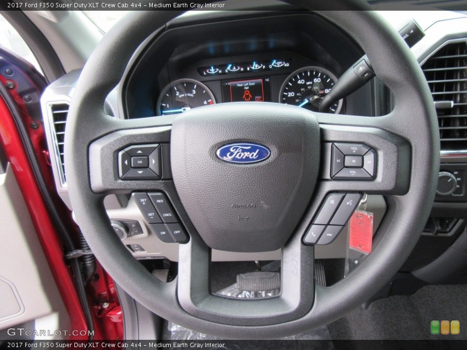 Medium Earth Gray Interior Steering Wheel for the 2017 Ford F350 Super Duty XLT Crew Cab 4x4 #118173180