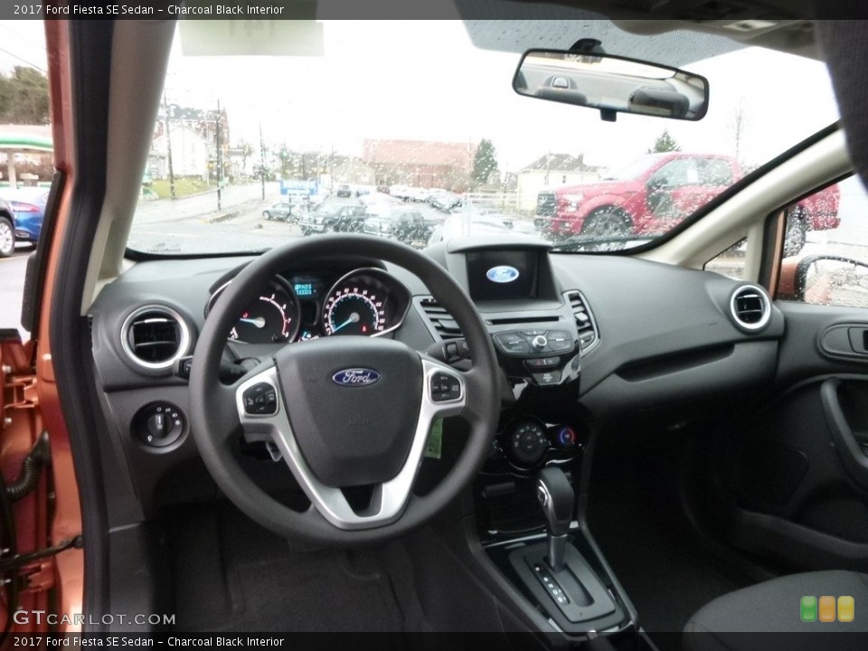 Charcoal Black Interior Dashboard for the 2017 Ford Fiesta SE Sedan #118191401