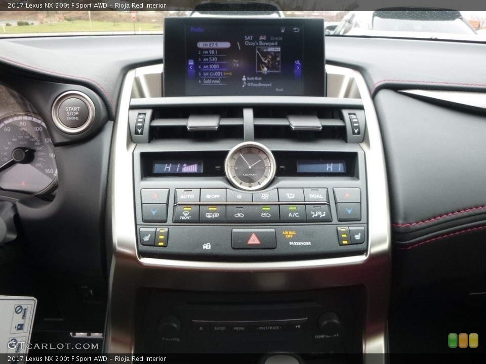 Rioja Red Interior Controls for the 2017 Lexus NX 200t F Sport AWD #118213715