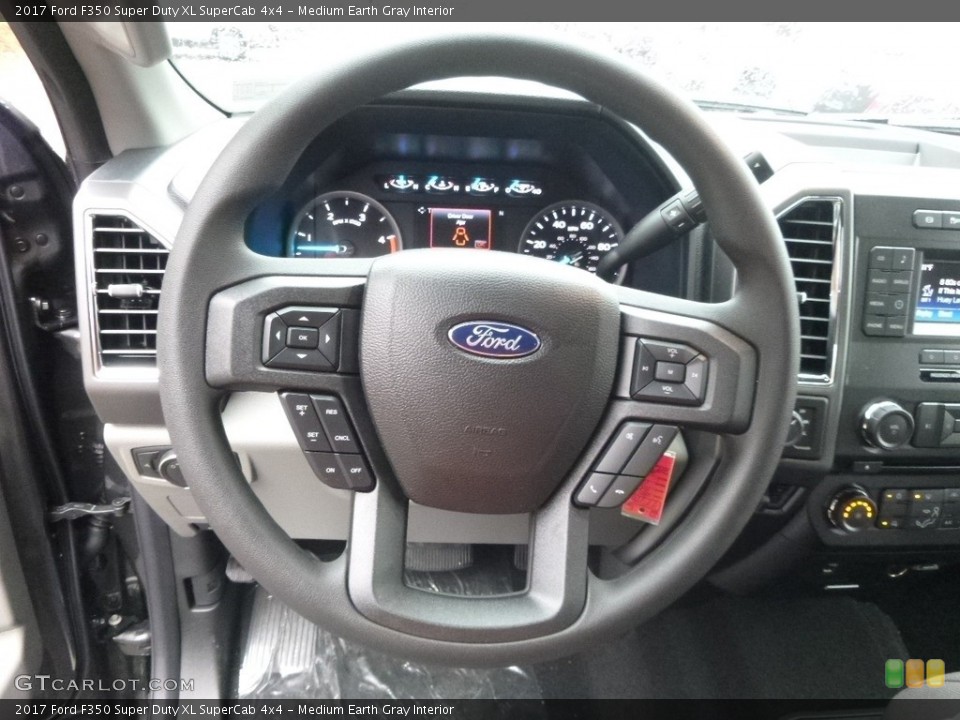 Medium Earth Gray Interior Steering Wheel for the 2017 Ford F350 Super Duty XL SuperCab 4x4 #118228901