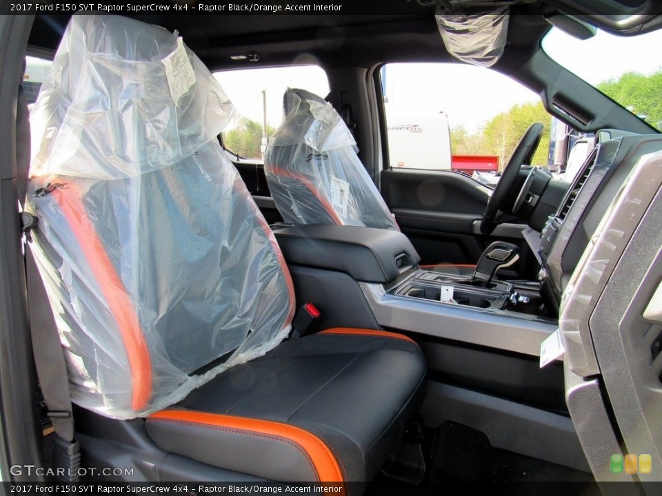 Raptor Black/Orange Accent 2017 Ford F150 Interiors