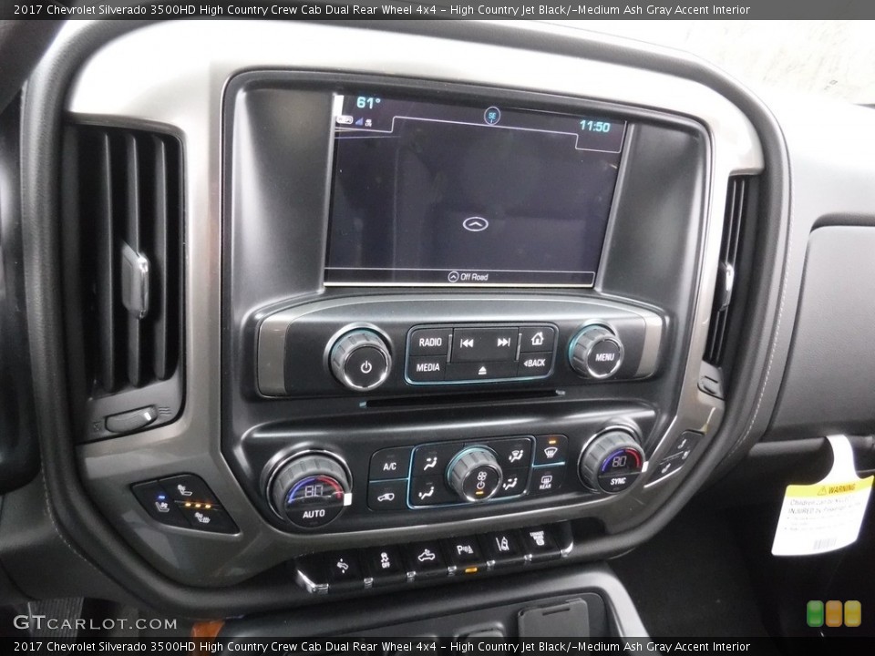High Country Jet Black/­Medium Ash Gray Accent Interior Controls for the 2017 Chevrolet Silverado 3500HD High Country Crew Cab Dual Rear Wheel 4x4 #118235552