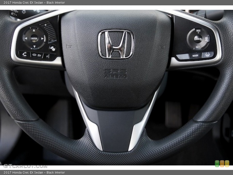 Black Interior Steering Wheel for the 2017 Honda Civic EX Sedan #118246209