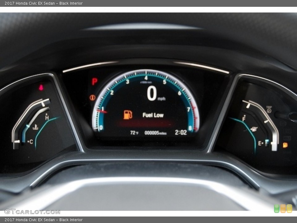 Black Interior Gauges for the 2017 Honda Civic EX Sedan #118246323