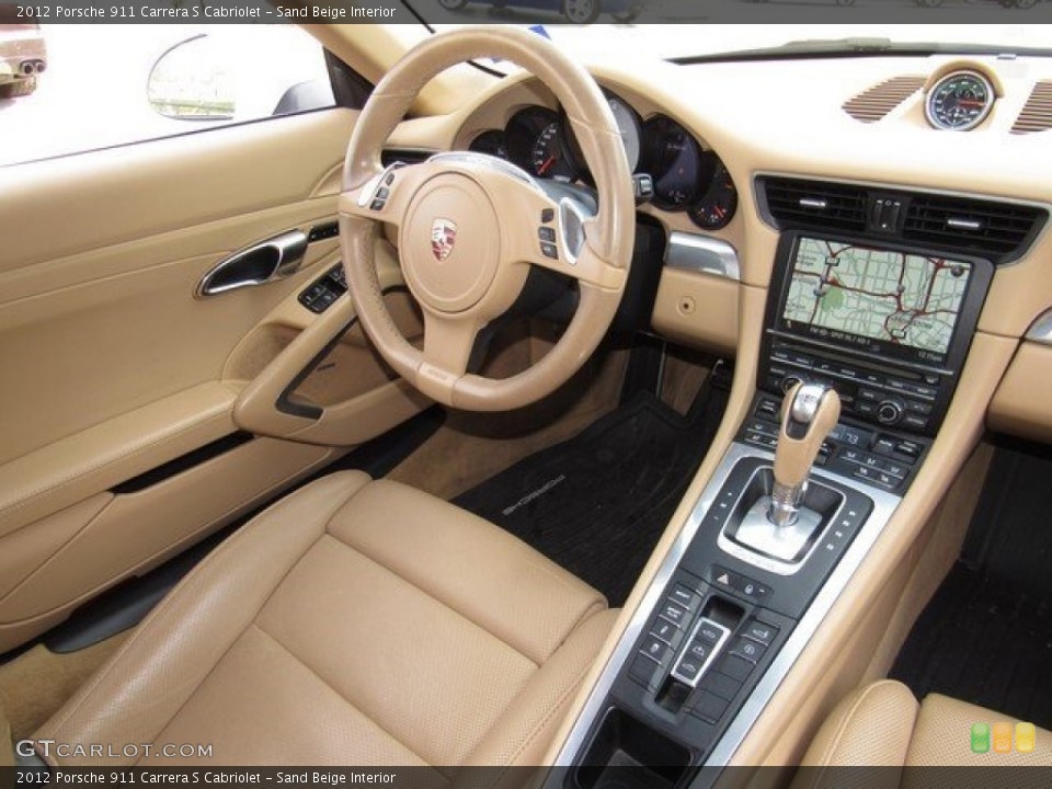 Sand Beige Interior Dashboard for the 2012 Porsche 911 Carrera S Cabriolet #118257534