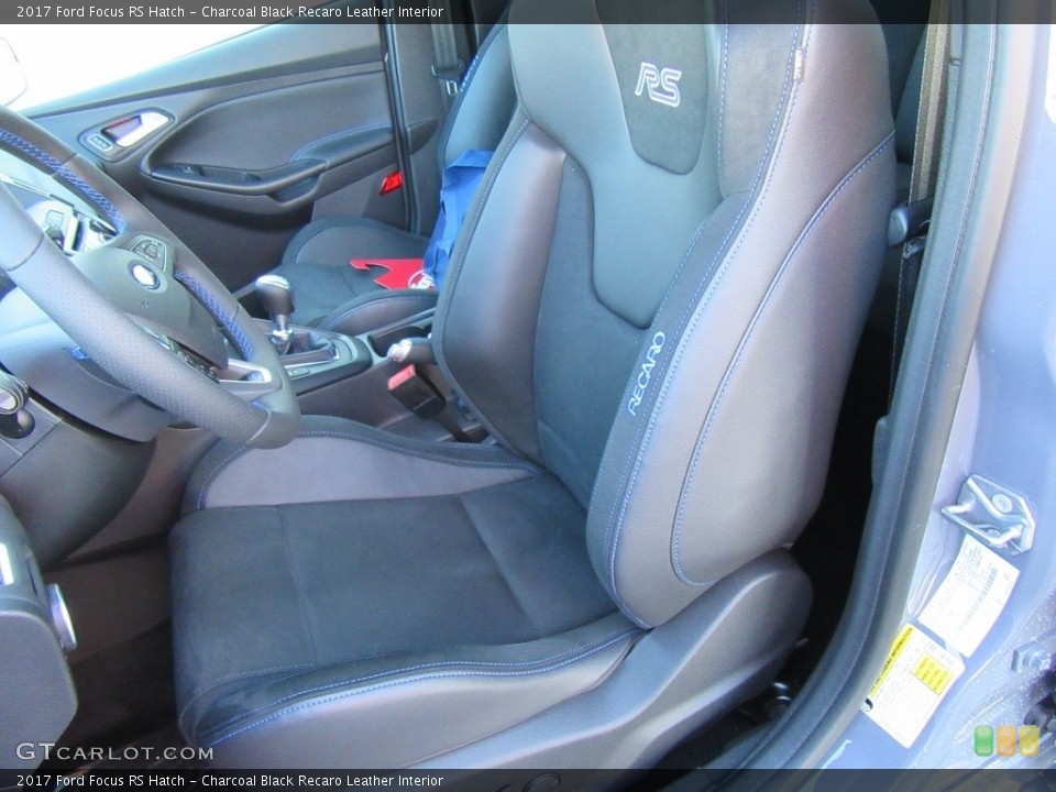 Charcoal Black Recaro Leather Interior Front Seat for the 2017 Ford Focus RS Hatch #118270353