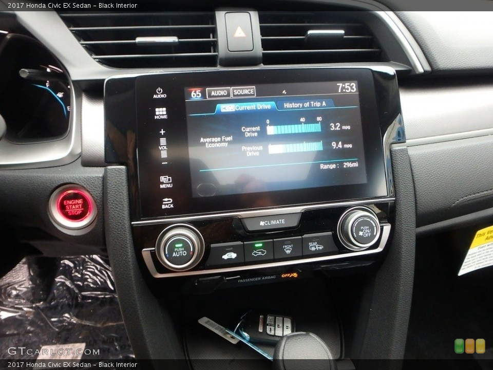 Black Interior Controls for the 2017 Honda Civic EX Sedan #118281225