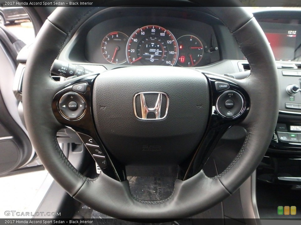 Black Interior Steering Wheel for the 2017 Honda Accord Sport Sedan #118285746