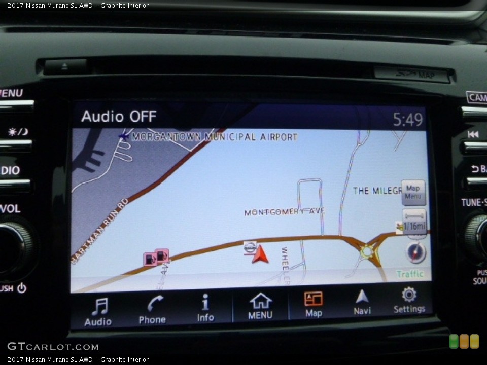 Graphite Interior Navigation for the 2017 Nissan Murano SL AWD #118300123