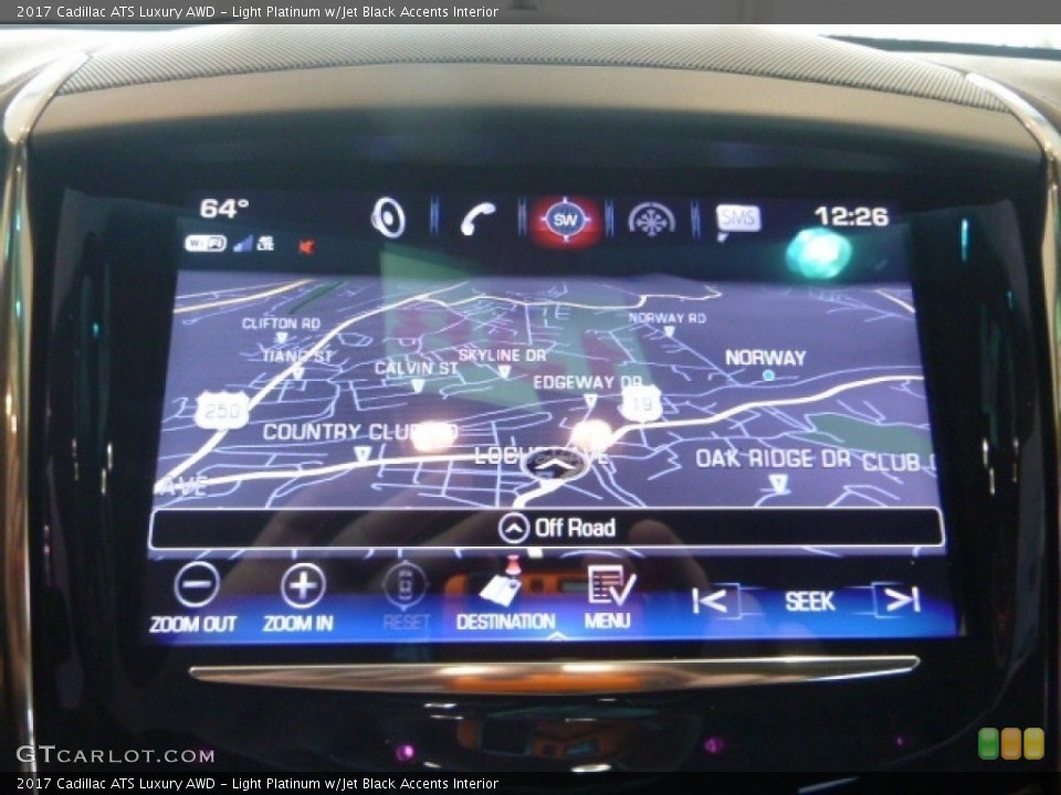 Light Platinum w/Jet Black Accents Interior Navigation for the 2017 Cadillac ATS Luxury AWD #118304907