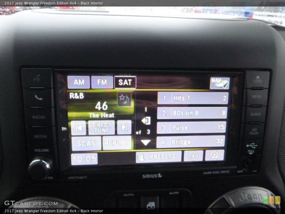 Black Interior Controls for the 2017 Jeep Wrangler Freedom Edition 4x4 #118306737