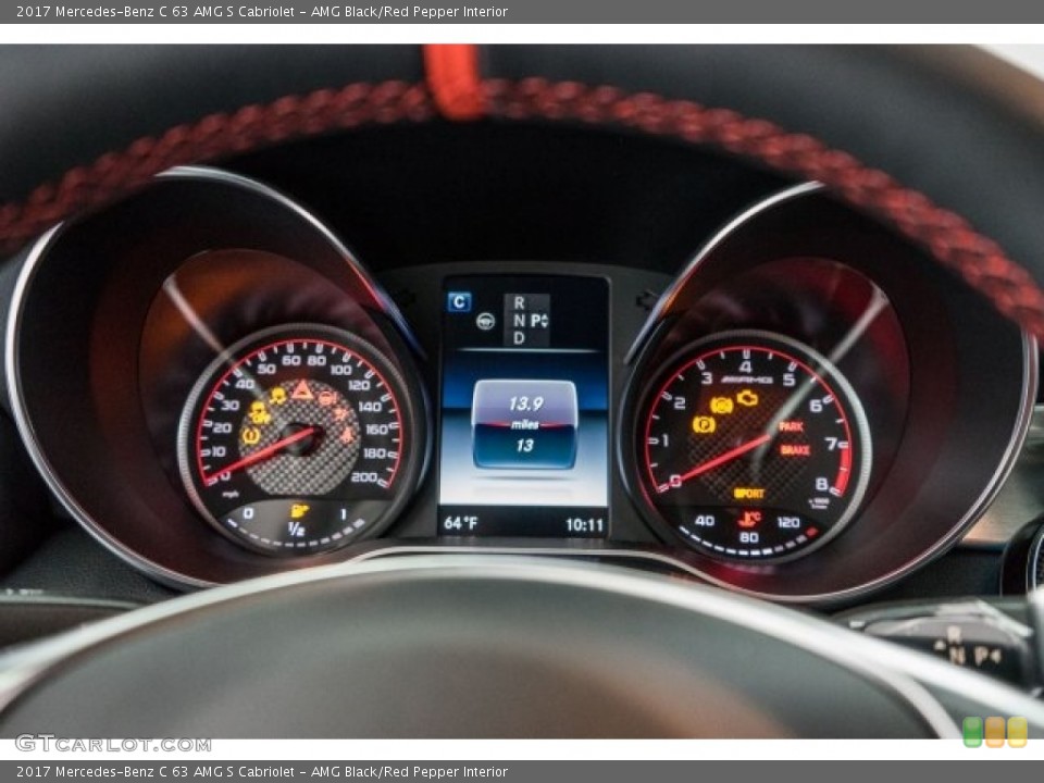 AMG Black/Red Pepper Interior Gauges for the 2017 Mercedes-Benz C 63 AMG S Cabriolet #118310549