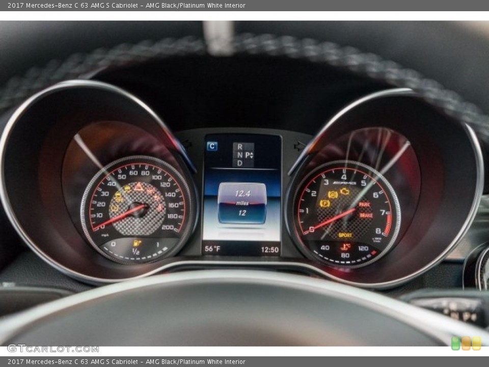 AMG Black/Platinum White Interior Gauges for the 2017 Mercedes-Benz C 63 AMG S Cabriolet #118311026