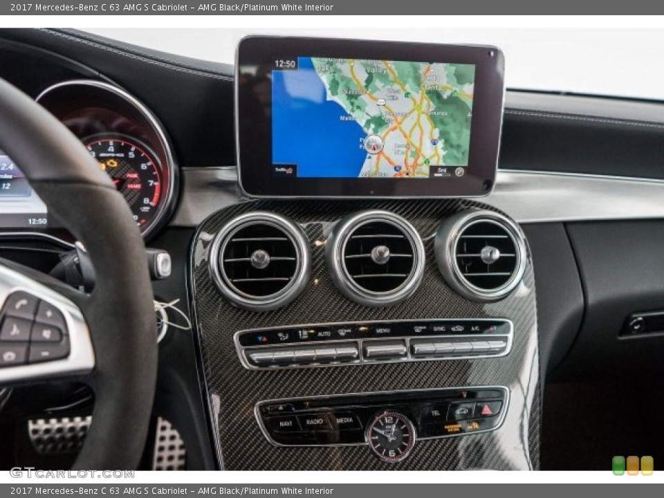 AMG Black/Platinum White Interior Controls for the 2017 Mercedes-Benz C 63 AMG S Cabriolet #118311041