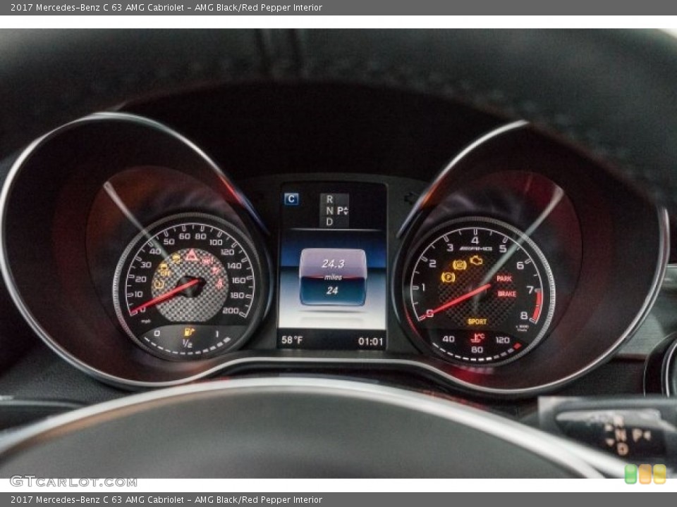 AMG Black/Red Pepper Interior Gauges for the 2017 Mercedes-Benz C 63 AMG Cabriolet #118311725