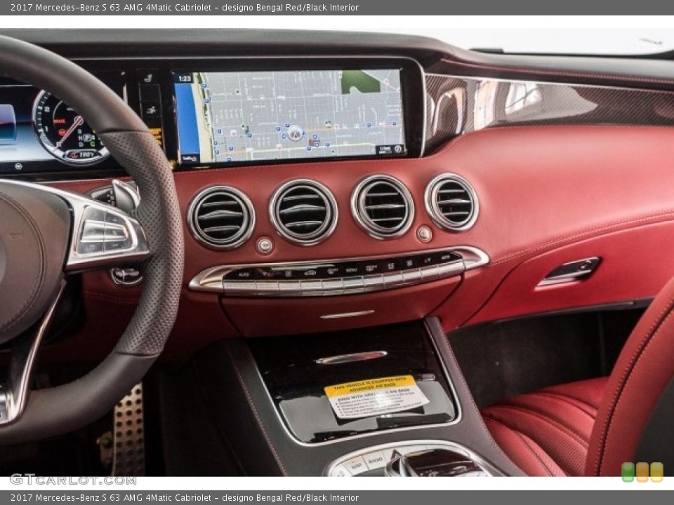 designo Bengal Red/Black Interior Navigation for the 2017 Mercedes-Benz S 63 AMG 4Matic Cabriolet #118312223