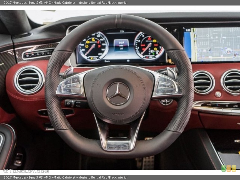 designo Bengal Red/Black Interior Steering Wheel for the 2017 Mercedes-Benz S 63 AMG 4Matic Cabriolet #118312424