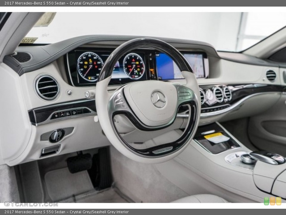 Crystal Grey/Seashell Grey Interior Dashboard for the 2017 Mercedes-Benz S 550 Sedan #118315553