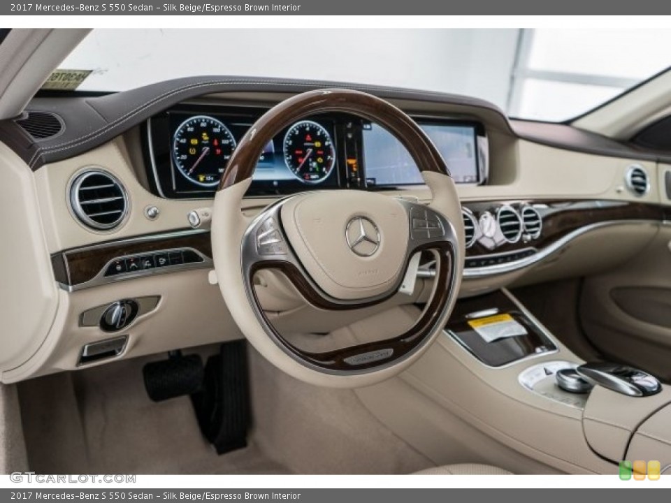 Silk Beige/Espresso Brown Interior Dashboard for the 2017 Mercedes-Benz S 550 Sedan #118315985