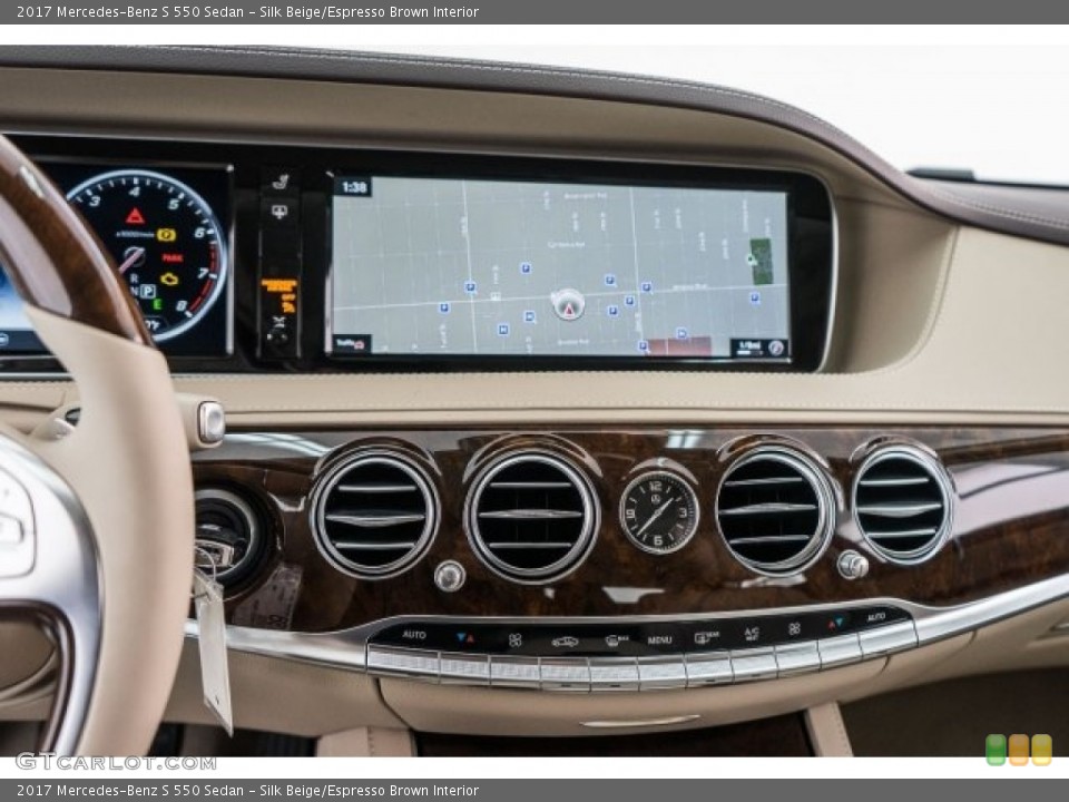 Silk Beige/Espresso Brown Interior Navigation for the 2017 Mercedes-Benz S 550 Sedan #118316042