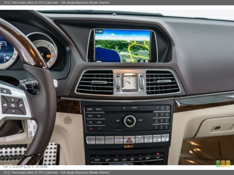 Silk Beige/Espresso Brown Interior Navigation for the 2017 Mercedes-Benz E 550 Cabriolet #118316180