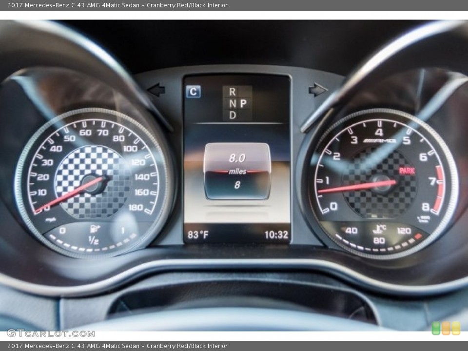 Cranberry Red/Black Interior Gauges for the 2017 Mercedes-Benz C 43 AMG 4Matic Sedan #118322501