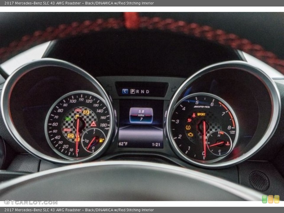 Black/DINAMICA w/Red Stitching Interior Gauges for the 2017 Mercedes-Benz SLC 43 AMG Roadster #118323302