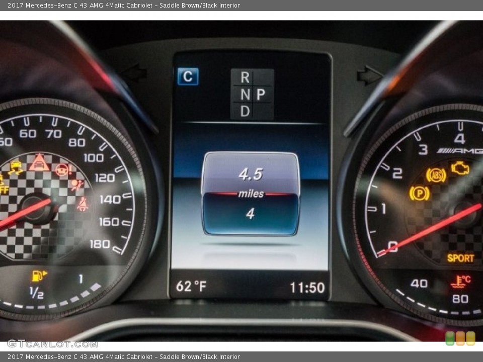 Saddle Brown/Black Interior Gauges for the 2017 Mercedes-Benz C 43 AMG 4Matic Cabriolet #118326929