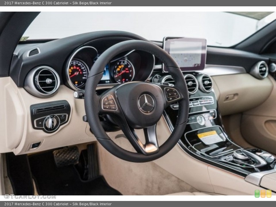 Silk Beige/Black Interior Dashboard for the 2017 Mercedes-Benz C 300 Cabriolet #118359640
