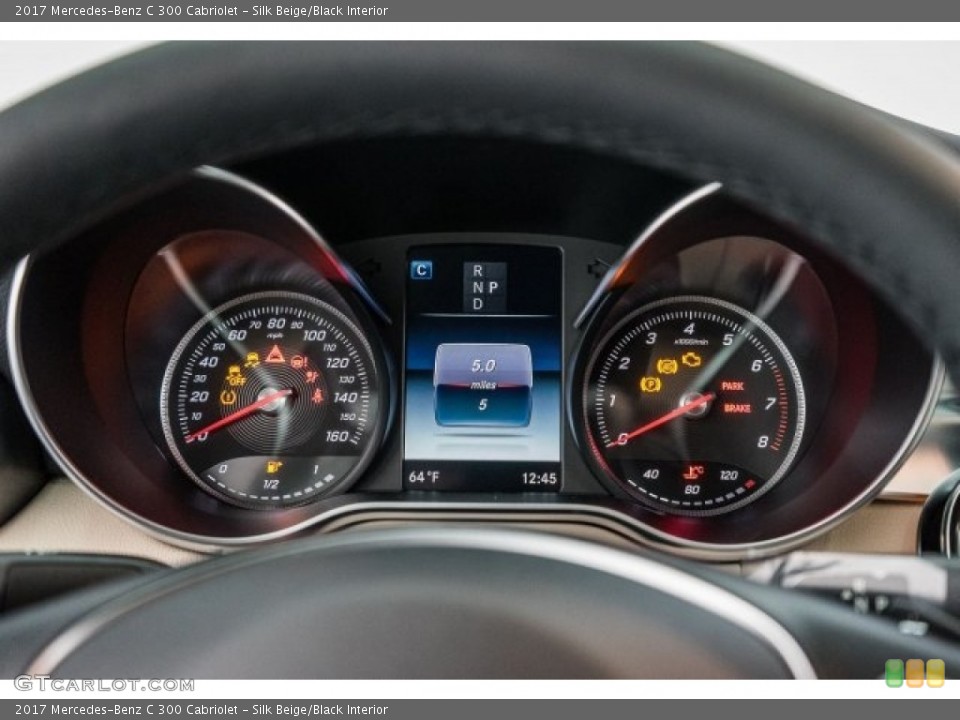 Silk Beige/Black Interior Gauges for the 2017 Mercedes-Benz C 300 Cabriolet #118359661