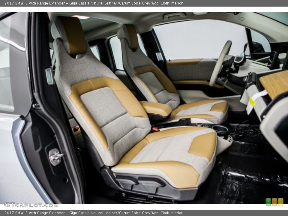 Giga Cassia Natural Leather/Carum Spice Grey Wool Cloth Interior Photo for the 2017 BMW i3 with Range Extender #118369803