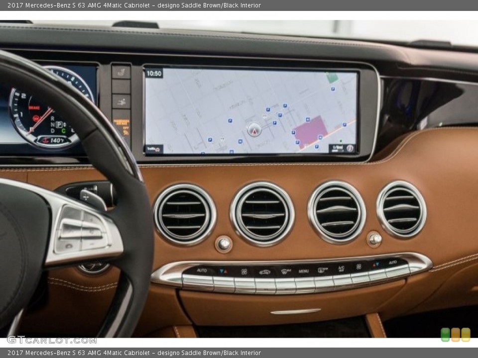 designo Saddle Brown/Black Interior Navigation for the 2017 Mercedes-Benz S 63 AMG 4Matic Cabriolet #118382184