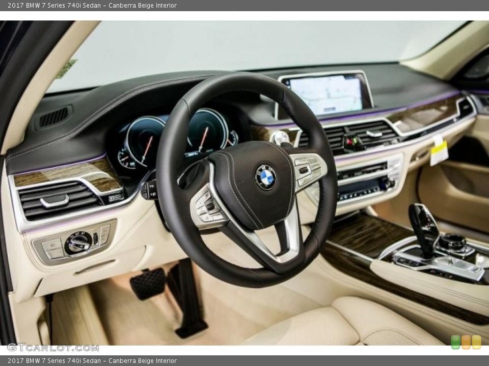 Canberra Beige Interior Dashboard for the 2017 BMW 7 Series 740i Sedan #118386155