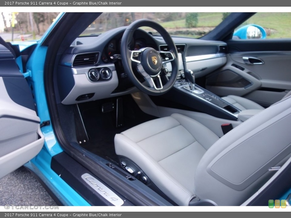 Graphite Blue/Chalk Interior Front Seat for the 2017 Porsche 911 Carrera 4 Coupe #118387640