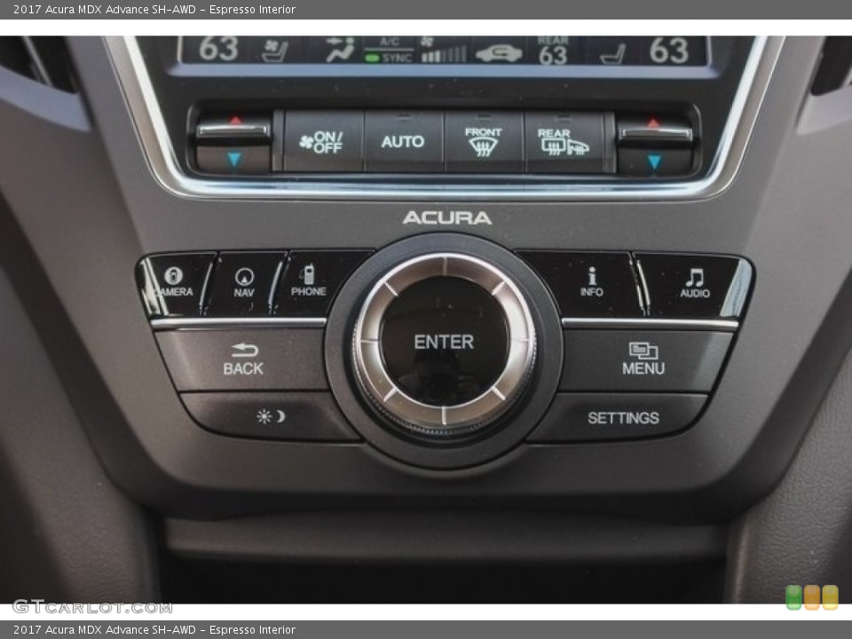 Espresso Interior Controls for the 2017 Acura MDX Advance SH-AWD #118396619