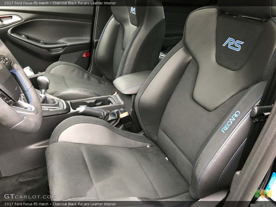 Charcoal Black Recaro Leather Interior Front Seat for the 2017 Ford Focus RS Hatch #118412191