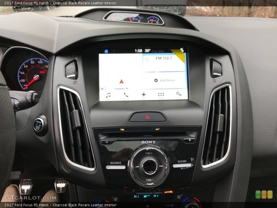 Charcoal Black Recaro Leather Interior Controls for the 2017 Ford Focus RS Hatch #118412284