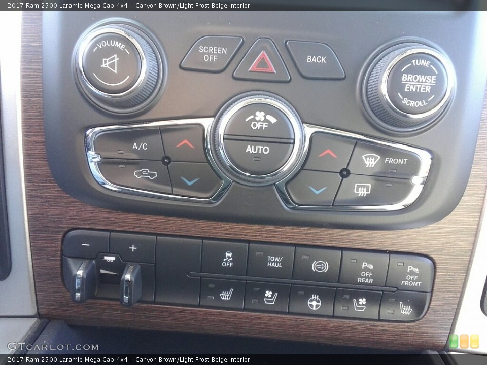 Canyon Brown/Light Frost Beige Interior Controls for the 2017 Ram 2500 Laramie Mega Cab 4x4 #118420210