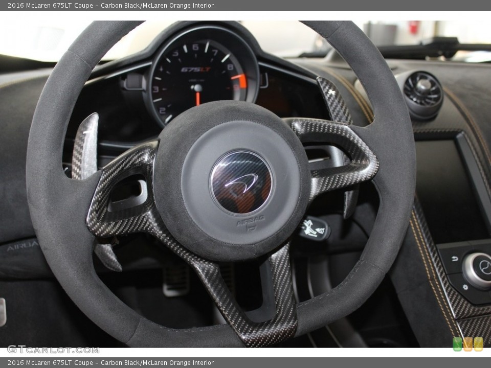 Carbon Black/McLaren Orange Interior Steering Wheel for the 2016 McLaren 675LT Coupe #118424225